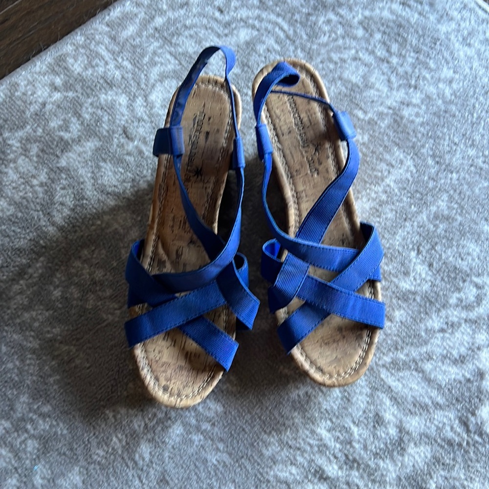 Blue cork Heel sandals
